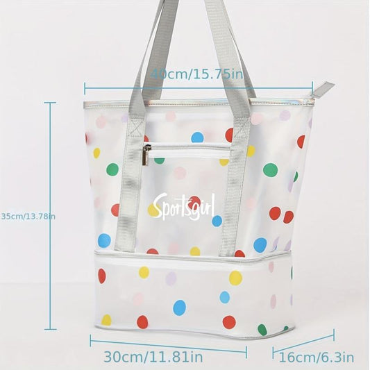 Polka Dot Beach Toiletry Bag Frosted Transparent Storage Large Capacity