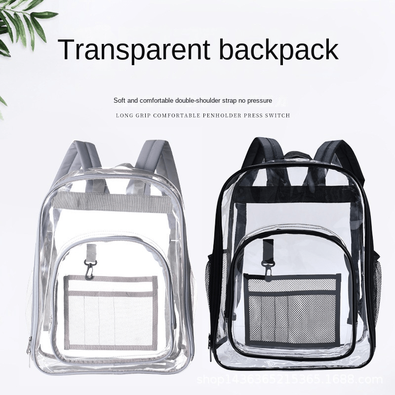 Casual Transparent Backpack Waterproof Pvc Large Capacity Storage Bag
