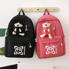4pcs Backpack Set Crossbody Bag Handbag Pencil Bag Large Capacity Waterproof