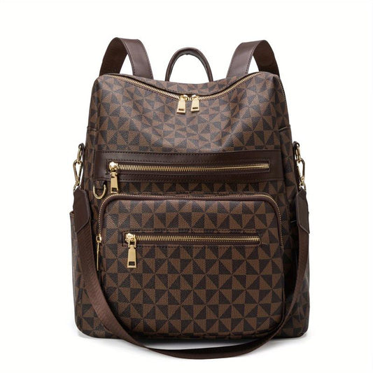 Vintage Print Backpack Large Capacity Casual Backpack Shoulder Bag