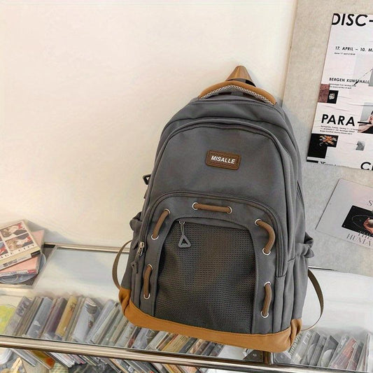 Retro Backpack High School College Student Schoolbag