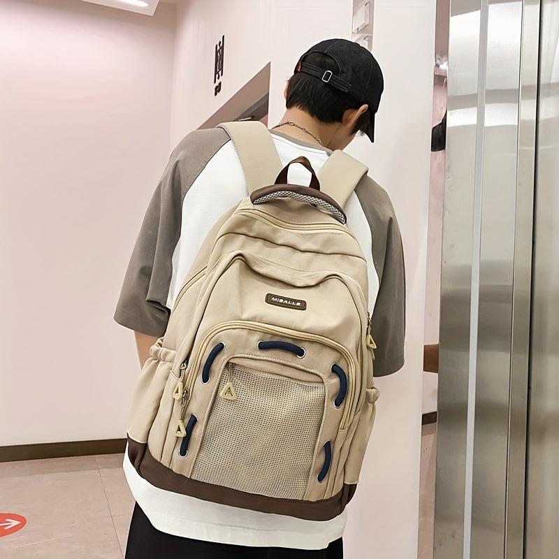 Retro Backpack High School College Student Schoolbag