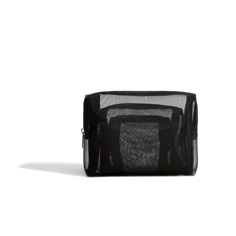 3pcs Mesh Cosmetic Bag Portable Toiletry Travel Storage Set