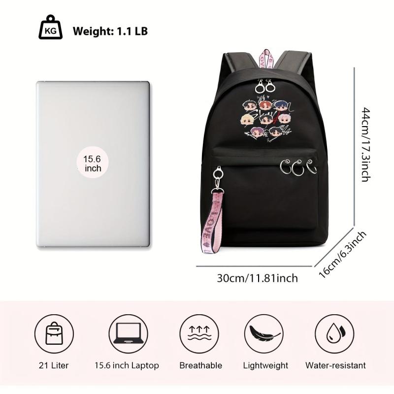 Anime Character Pattern Backpack Large Capacity Waterproof Travel Work Bag