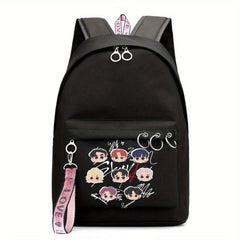 Anime Character Pattern Backpack Large Capacity Waterproof Travel Work Bag