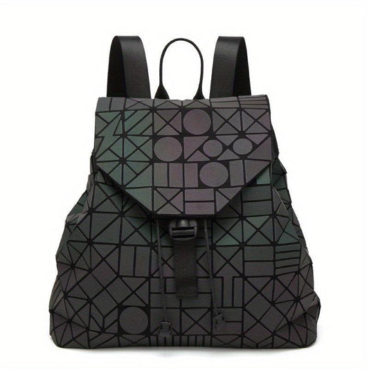 Geometric Pattern Luminous Drawstring Backpack