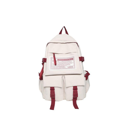 Casual Men's Backpack Zipper Bag With Side Pocket For School Student