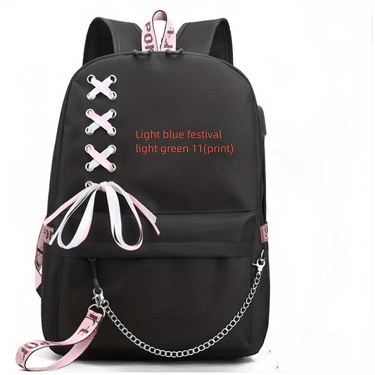 Casual Backpack With USB Charging Travel Bag Computer Bag