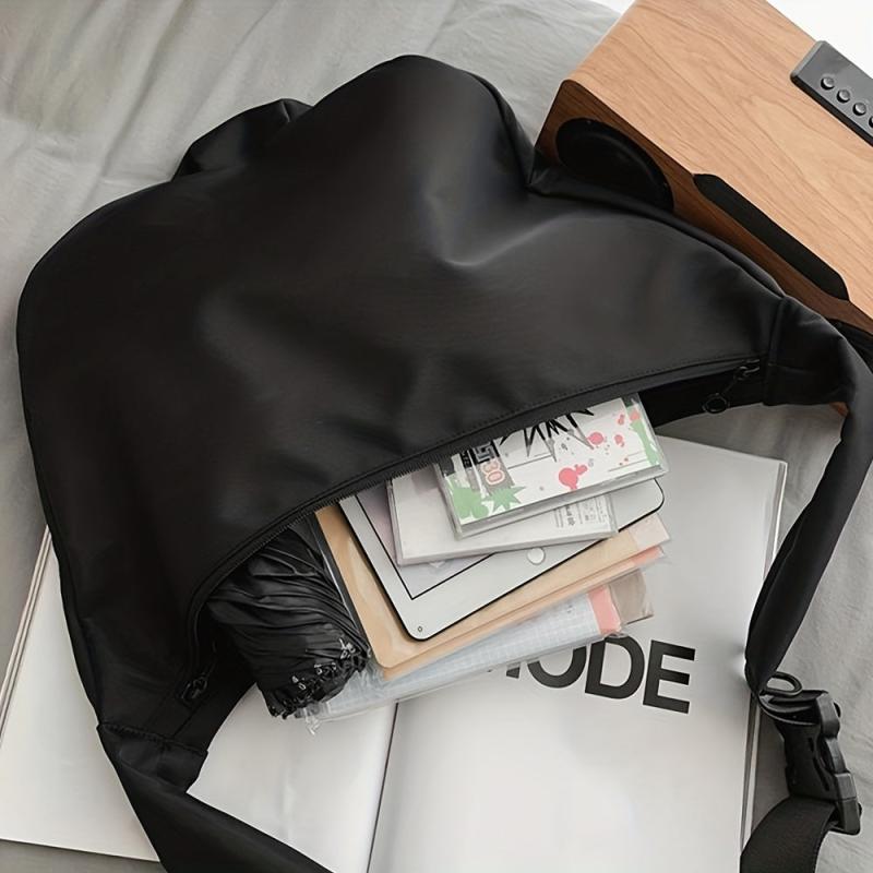 Large Capacity Canvas Shoulder Bag Dumpling Messenger Bag