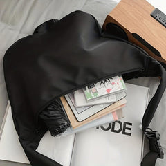 Large Capacity Canvas Shoulder Bag Dumpling Messenger Bag