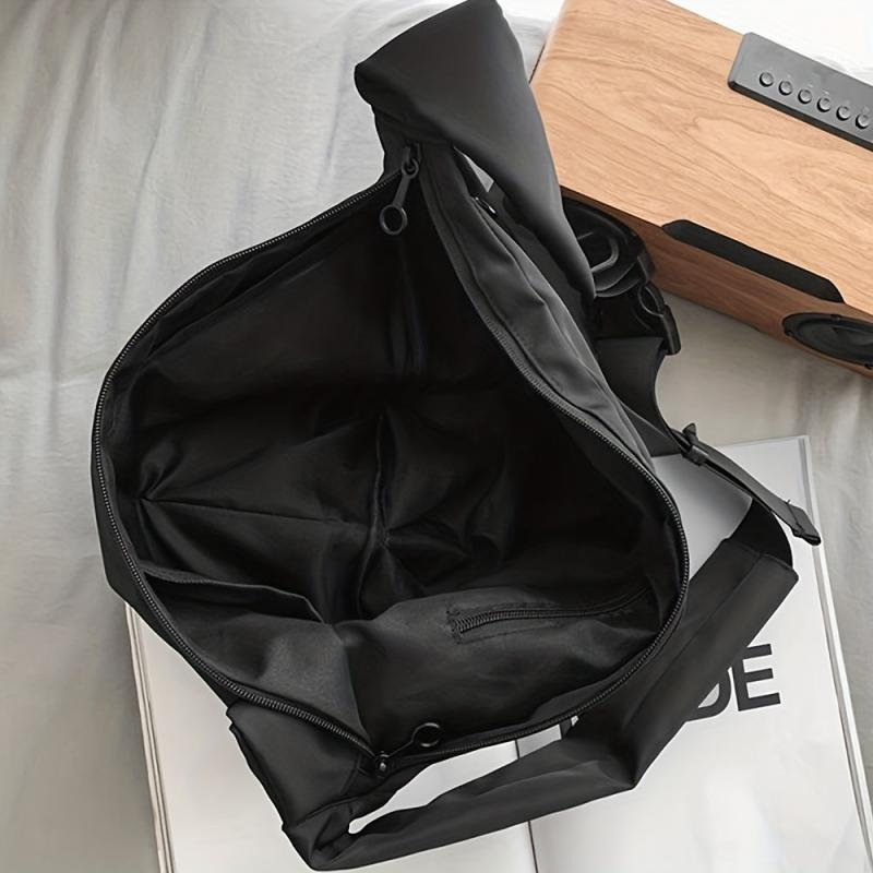 Large Capacity Canvas Shoulder Bag Dumpling Messenger Bag