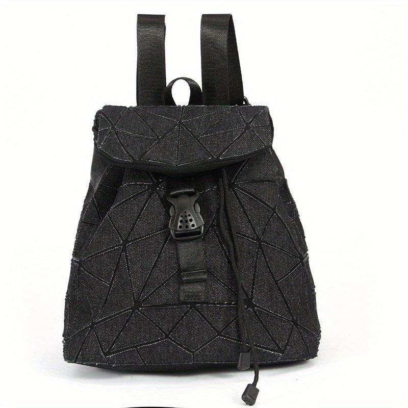Geometric Argyle Pattern Flap Backpack Double Shoulder Bag