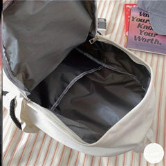 Canvas Casual Backpack School Bag Letter Embroidered Travel Backpack