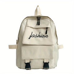 Canvas Casual Backpack School Bag Letter Embroidered Travel Backpack
