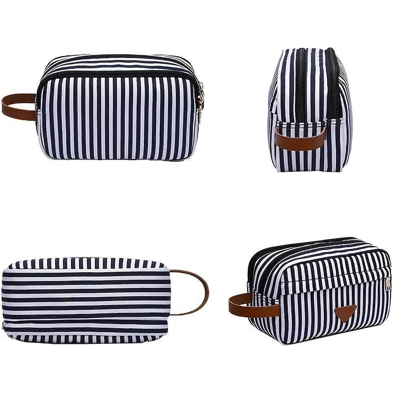 Cosmetic Bag Stripe Large Capacity Pouch Makeup Canvas Bag