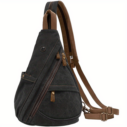 Men's Casual Canvas Chest Bag Multifunctional Crossbody Bag