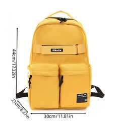 Solid Schoolbag for Students Large Capacity Backpack