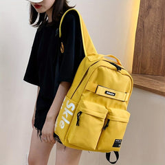 Solid Schoolbag for Students Large Capacity Backpack