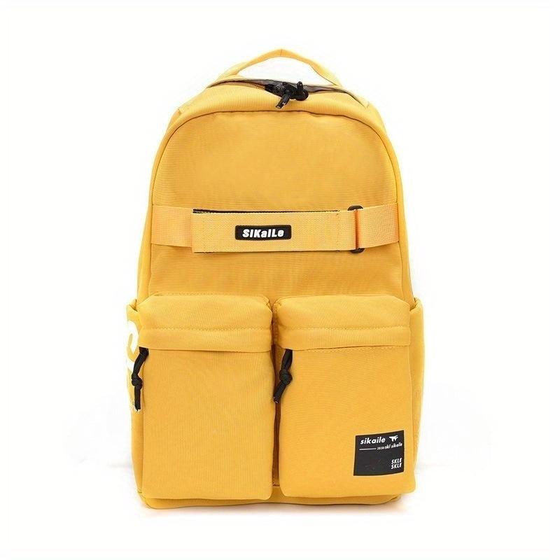 Solid Schoolbag for Students Large Capacity Backpack