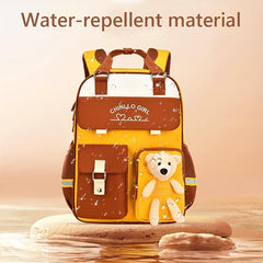 Causal Contrast Children's Backpack for Kindergarten with Bear Pendant