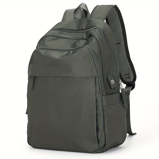 Men's Large Capacity Travel Backpack Schoolbag with USB Charging Port