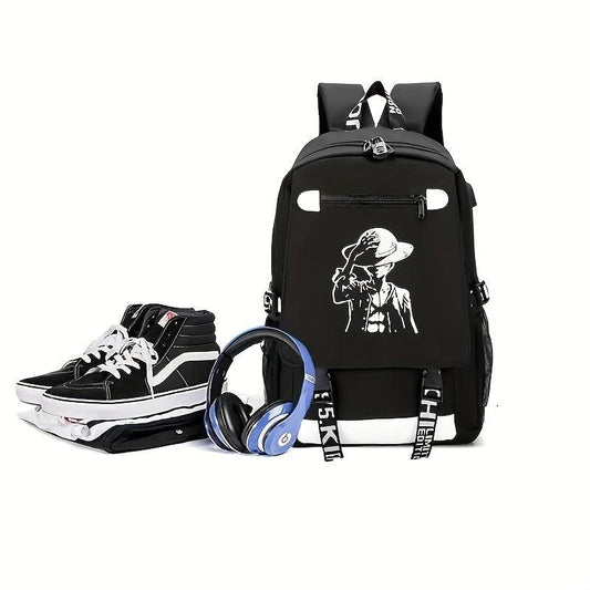 Casual Cartoon Luminous Backpack Large Capacity Oxford Cloth Backpack