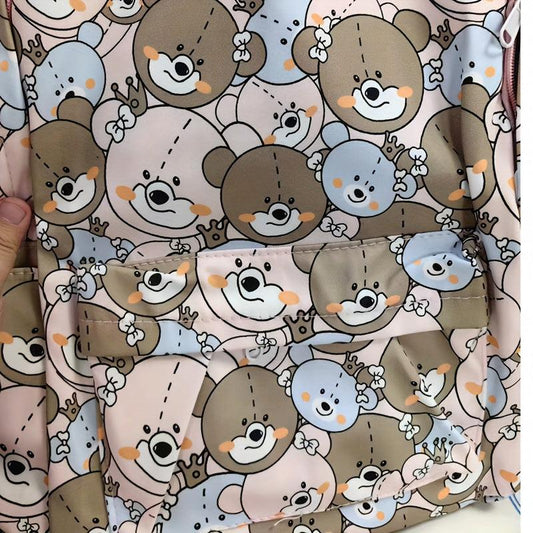Bear Pattern Backpack for Travel Students Large Capacity Bag