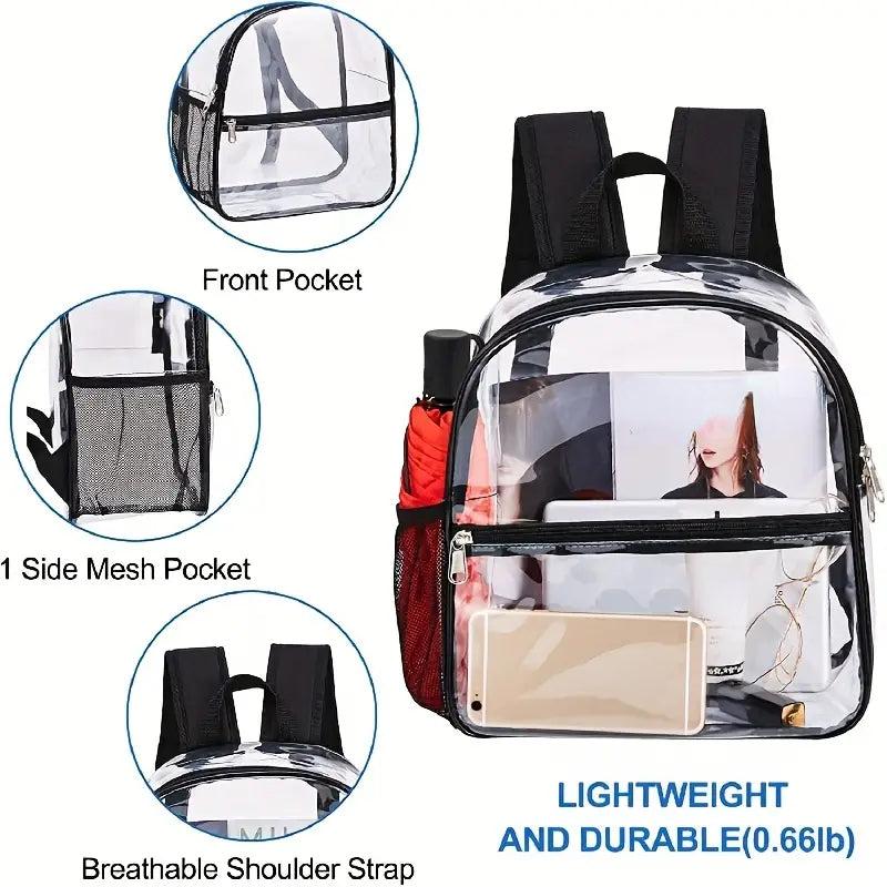 Fashion Transparent Women's PVC Backpack Large Capacity Waterproof Bag