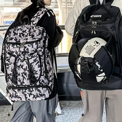 Outdoor Sports Backpack With Shoe Compartment Basketball Bag
