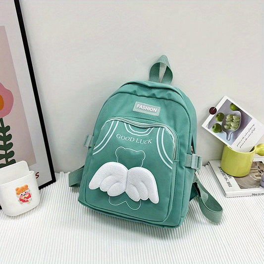 Casual Backpack Wings Decor Small Backpack Travel Backpack