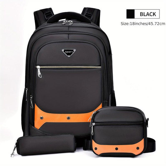 3pcs Backpack Set Laptop Crossbody Bag Large Capacity Travel Back