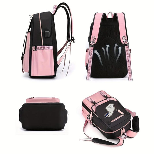 Casual Cartoon Rabbit Backpack Laptop Bag Lightweight Backpack
