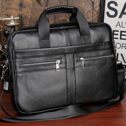 Men's Leather Shoulder Crossbody Bag Business Briefcase