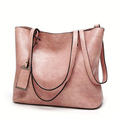 Retro Leather Crossbody Work Bag with Computer Compartment