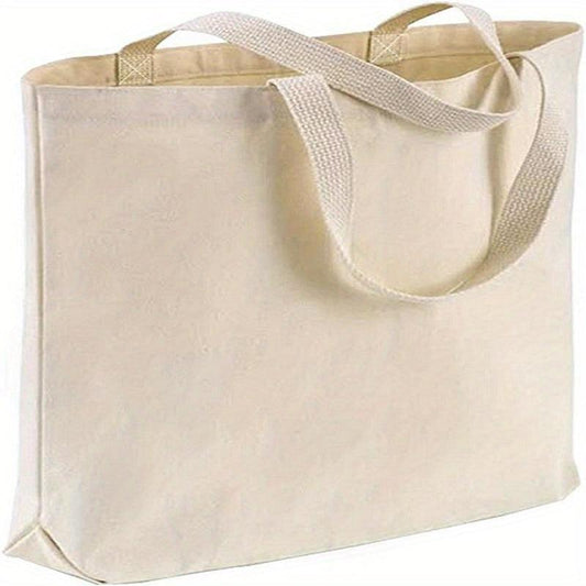 Cotton Canvas Eco-Friendly Men's Handbag, Bottom Lining, Reusable Grocery Bag