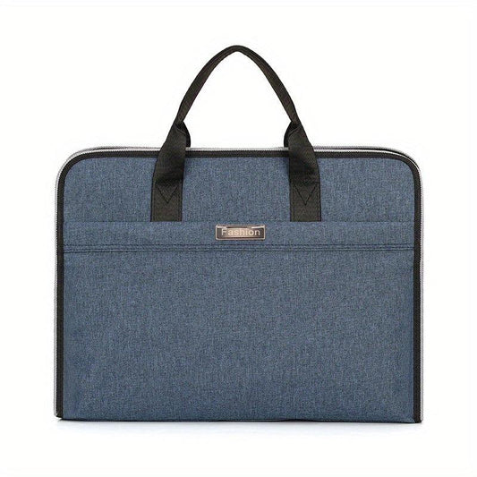 Nylon Briefcase Large Capacity Zippered Document Organizer Handbag