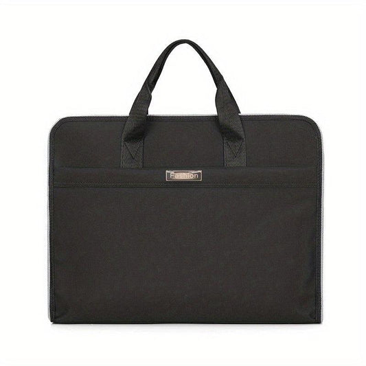 Nylon Briefcase Large Capacity Zippered Document Organizer Handbag