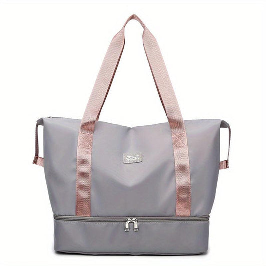 Men's Large Handbag Shoulder Bag Waterproof Casual Bag with Shoe Storage