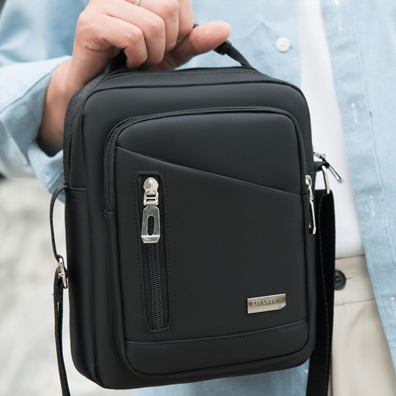 Men's Vertical Crossbody Bag Multifunctional Shoulder Briefcase
