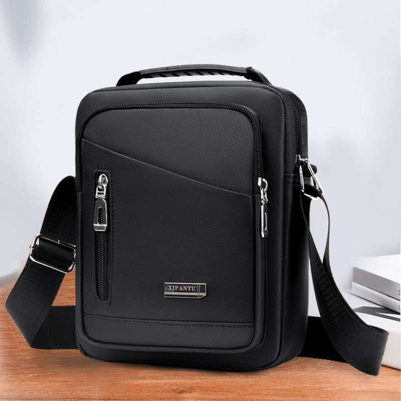 Men's Vertical Crossbody Bag Multifunctional Shoulder Briefcase