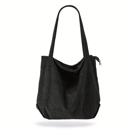 Vintage Corduroy Hobo Tote Bag Waterproof Large Capacity Shoulder Bag