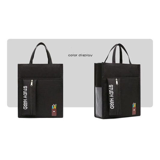 Men's Large Capacity Tote Bag Student Handbag Carrying Book Bag