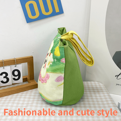 Cartoon Print Carry On Bucket Bag Handbag Canvas Tote Bag