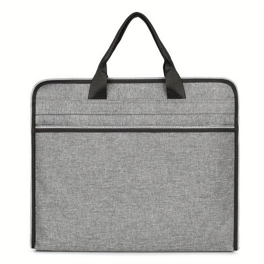 Denim Business Briefcase Handbag For Men Meeting Office Zippered Organizer