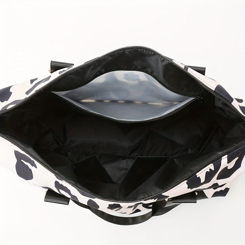 Cow Pattern Travel Large Luggage Bag Waterproof Oxford Cloth Hand held Shoulder