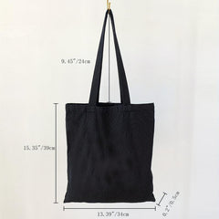 Flower Letter Printed Folding Shoulder Bag Canvas Tote Bag