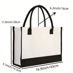 Canvas Tote Bag Handbag Large Capacity Beach Shopping Wedding Birthday Gift