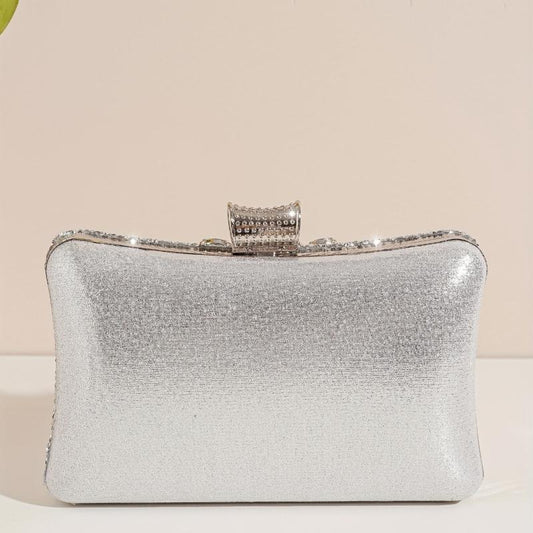 Silver Rhinestone Party Wallet Evening Handbag