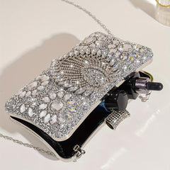 Silver Rhinestone Party Wallet Evening Handbag