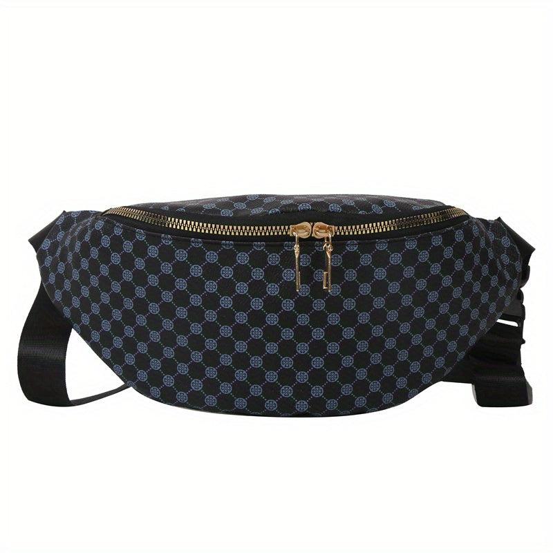 Vintage Geometric Print Chest Bag Retro Crossbody Bag Women's Casual Sling Purse